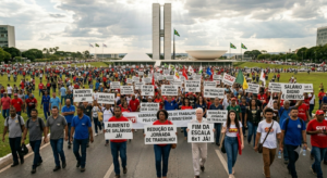 Protesto de trabalhadores pelo fim da escala 6x1